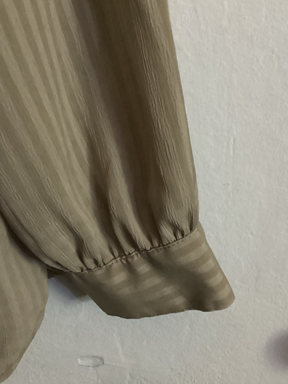 Beige Striped Button-Up Shirt - Picture 2 of 6